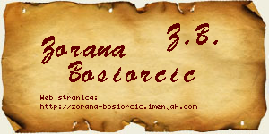 Zorana Bosiorčić vizit kartica